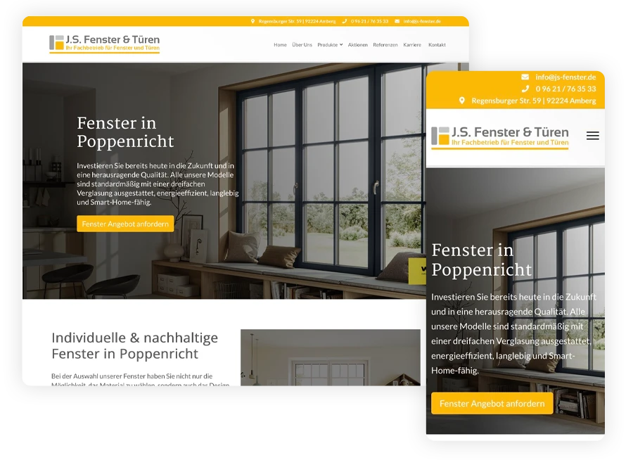 webdesign in amberg - JS Fenster & Türen webdesign in Amberg - für Handwerk und Bau seit Jahren tätig