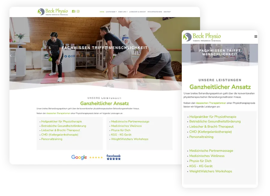 webdesign in amberg - Beck Physio webdesign in Amberg - Full-Service für unsere Kunden